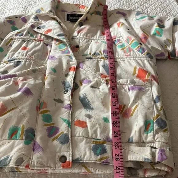 VTG GALLERY Quilted Puffer Jacket Unisex Confetti SzM Retro 90s Disco Y2K Iconic